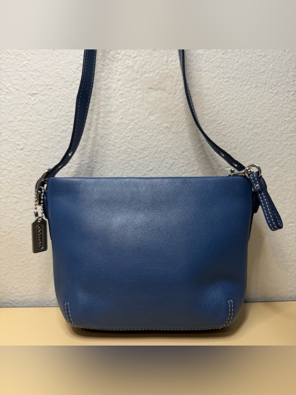 Coach MINI Blue Leather Shoulder Bag | Hard-to-Find Color | Excellent Condition
